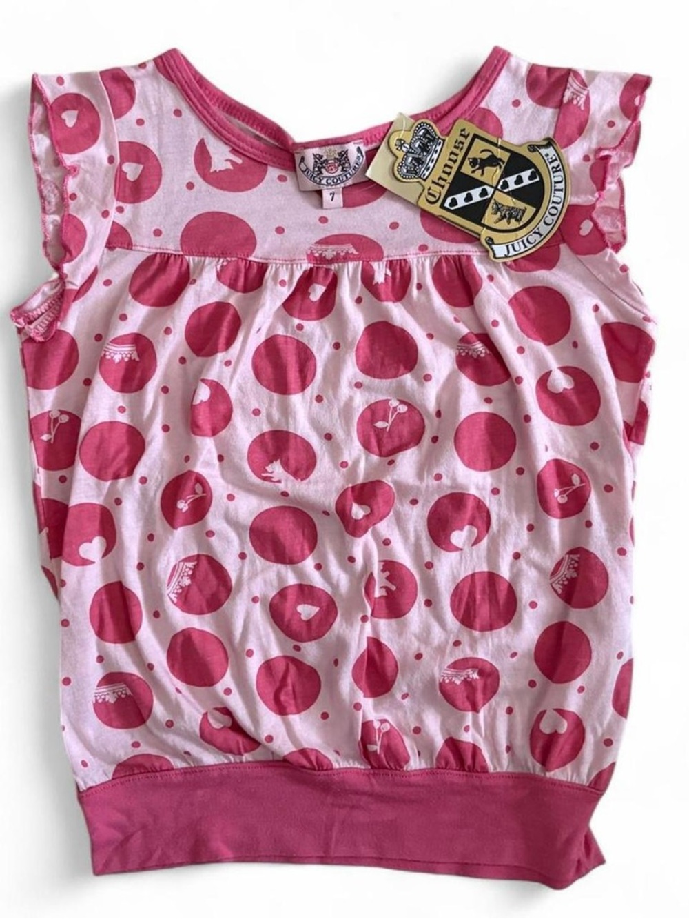 NEW Deadstock Y2K vintage Kids Juicy Couture cap sleeve tee shirt